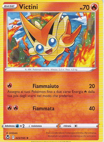 Carta pokemon victini - carta,