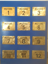 Targa FS motori caimano 656 - targa ferroviaria - in bronzo set completo