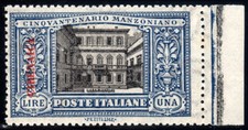 Colonie Italiane Cirenaica 1924 Manzoni 1 Lira ** MNH filigrana lettere