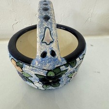 Vaso cesto fiori ceramica