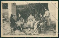 Firenze Fiesole Costumi Mestieri Trecciaiole cartolina QQ2308