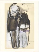 TABUSSO FRANCESCO "NOVIZIE"  Tecnica mista su cartoncino sottile.