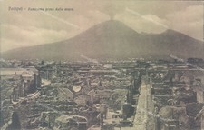aa178 cartolina pompei panorama preso dalle mura vesuvio provincia di napoli