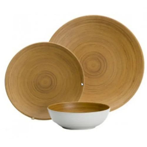 Set stoviglie bamboo 12pz - bamboo,