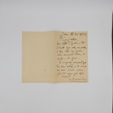 Mario D'Annunzio Lettera autografa firmata inviata a Nicolò Castellino. 1931