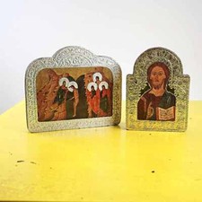 coppia di quadri religiosi su legno