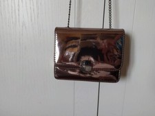 Borsa primadonna pochette vernice tracolla colore canna di fucile lucida moda