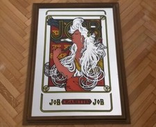 GRANDE QUADRO A SPECCHIO PUBBLICITARIO-JOB CIGARETTES/SIGARETTE-ALPHONSE MUCHA