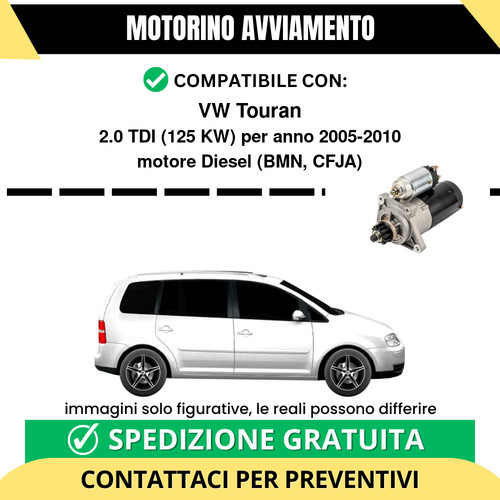 Motorino avviamento touran - vw,