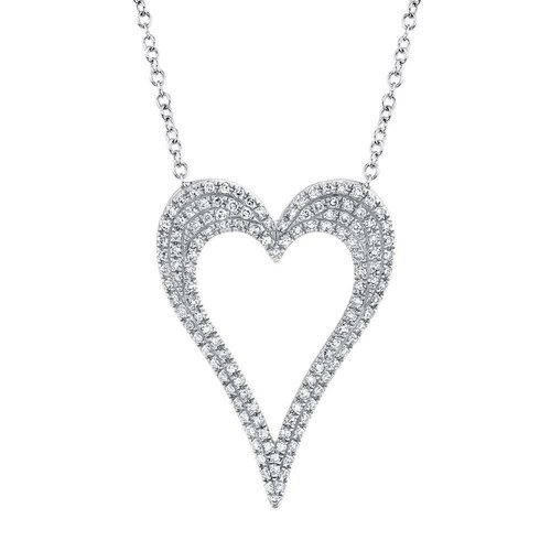 Cuore aperto diamante ciondolo - cuore,