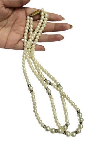 Collana due strati perle - collana, a