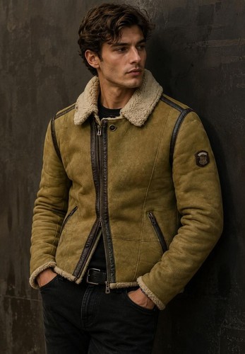 Giacca uomo shearling marrone