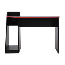 Rebecca Mobili Scrivania Gaming Tavolo per Pc Nero Rosso in Legno Design Moderno