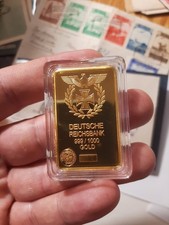 Lotto LINGOTTINO GERMANIA 0,3g ORO 24K PLACCATO Leggi Descrizione 