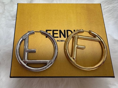 Orecchini logo fendi argento - logo,