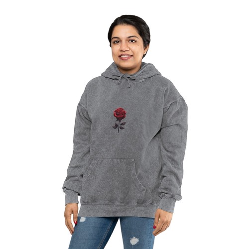 Felpa con cappuccio rosa rossa