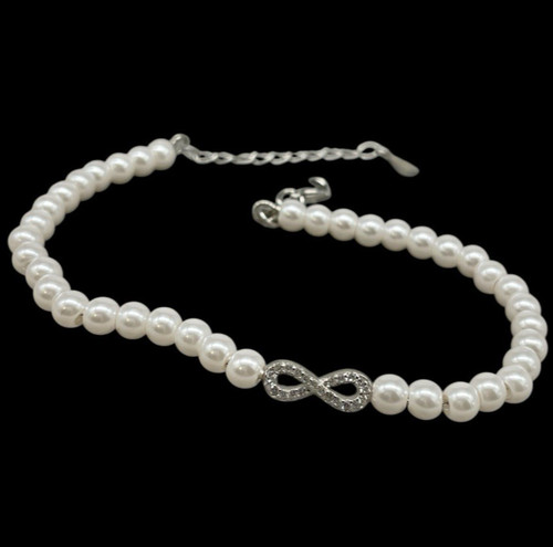Bracciale perle bianche - bracciale,