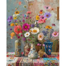 Kit punto croce stampati fiori