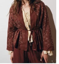 Kimono misto lino ricamato