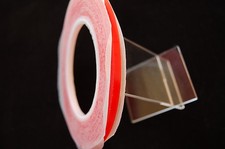 NASTRO TRASPARENTE BIADESIVO ROSSO 5MM X 33M, ULTRA RESISTENTE 