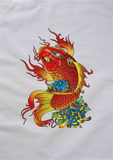 CANNOVACCIO/STROFINACCIO da Cucina In Cotone 100% Bianco o Naturale  MARE-PESCI