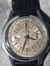 CRONOGRAFO REVUE ANNI 60. Cal. VALJOX 23  RUOTA A COLONNE. QUADRANTE BITONO