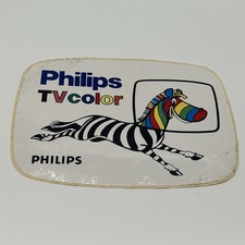 Sticker Vintage Philips TV Color Zebra Pubblicità Anni ’70 Adesivo Raro