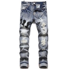 Jeans uomo retrò blu denim