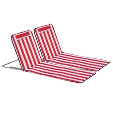 Outsunny Set 2 Lettini Spiaggia Pieghevoli Schienale Regolabile e Borsa Rosso