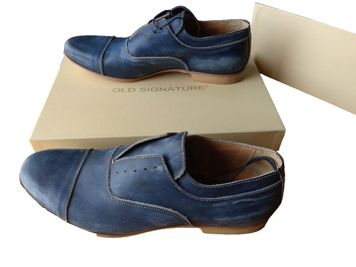 Scarpe uomo cuoio blu nuove - cuoio,