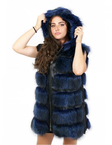 Gilet volpe colore blu - , 48