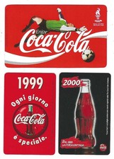 COCA COLA LOTTO 3 VECCHI CALENDARI TASCABILI