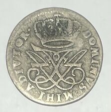 Moneta 12 Skilling Danese 1718 CW DANIMARCA Argento In Buone Condizioni REF80233