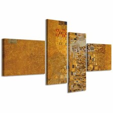 Quadro Moderno 200 x 100 cm Stampa su Tela Canvas 4 pz XXL Gustav Klimt II donna