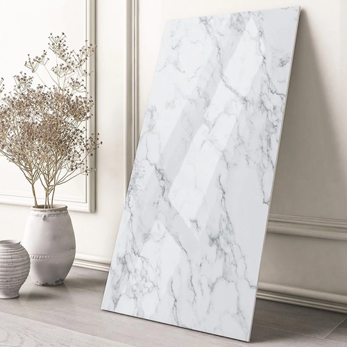 Bianco marmo vinile piastrelle - bianco,