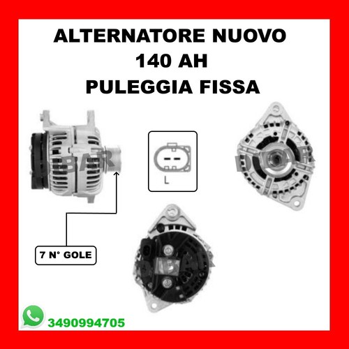 Alternatore nuovo 140ah - nuovo, fiat