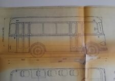 AUTOBUS STORICI OM TIGROTTO PORTESI DISEGNO ORIGINALE 77×37 Scala 1:20 1958