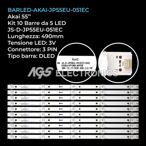 Kit barre strip led - tv, akai