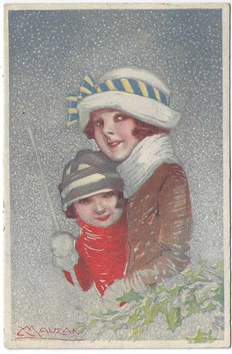 Cartolina illustratore mauzan - cartolina,