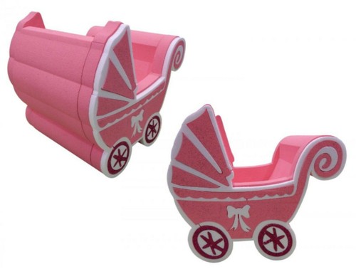 Contenitore carrozzina - carrozzina, 3d