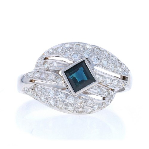 Oro bianco zaffiro - zaffiro, diamante