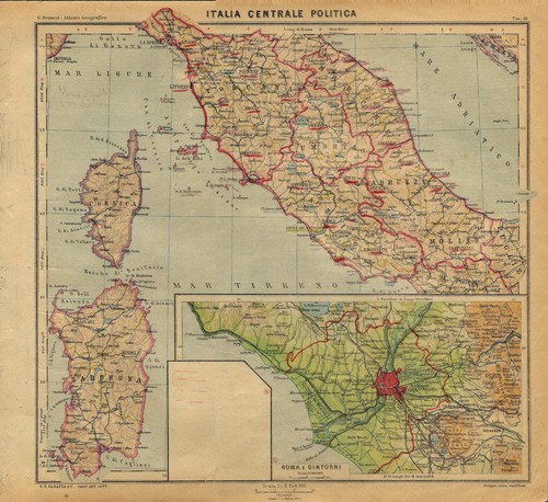 Carta geografica antica - , italia