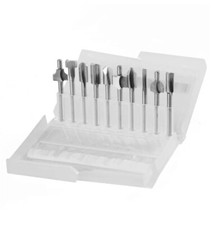 Set 10 mini frese lavorazione legno scalanature incassi per dremel gambo 3, 17mm