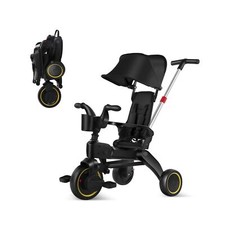 Triciclo 5 in 1 Compatto, Pieghevole - Adatto per Bambini da 10 a 36 Mesi Pus...