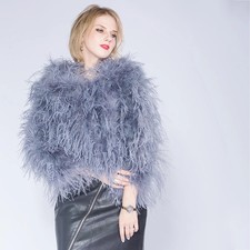 Fuzzy Party soffice piuma di struzzo giacca cappotto peluche pelliccia nightclub pelliccia di struzzo