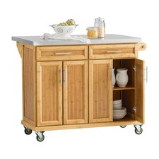 SoBuy Credenza con ruote in bambù carrello da cucina 107x71x92cm FKW69
