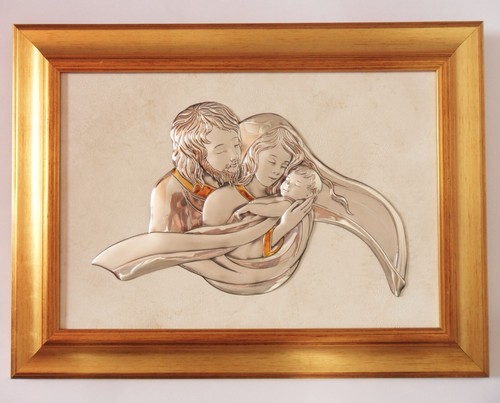 Sacra famiglia argento cm40x25 - argento,