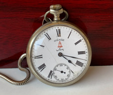 Orologio da tasca Genie vintage anni '30 quadrante bianco Swiss Made uomo...
