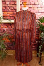 Abito In Seta Vintage A Righe