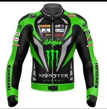 Giacca pelle Kawasaki moto